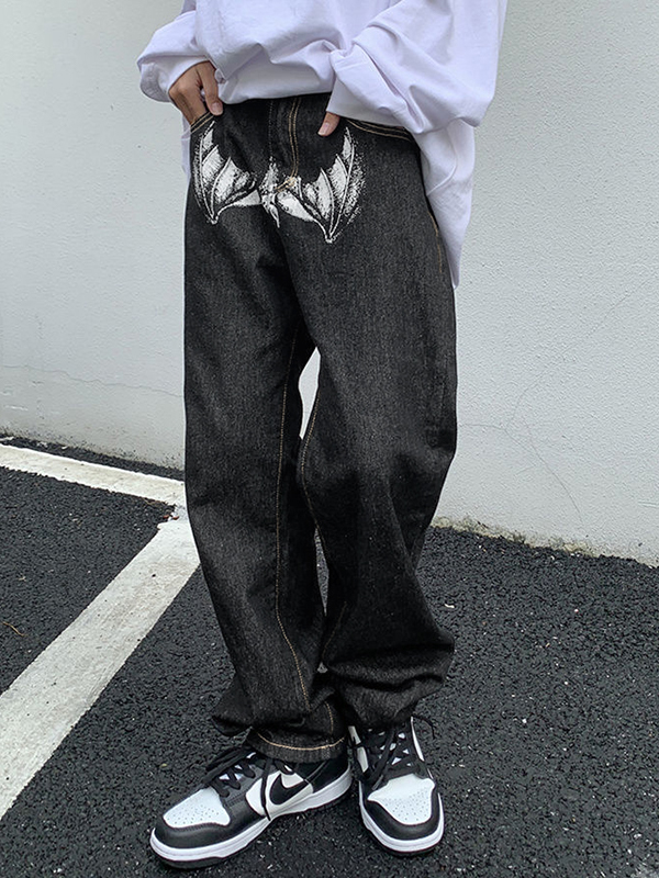 Herren-Jeans mit Portrait-Print-2