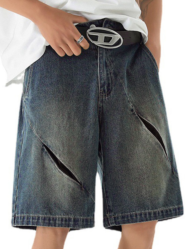 Herren-Shorts mit Slash-Reißverschluss und geradem Schnitt-4