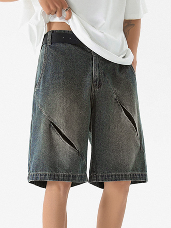 Herren-Shorts mit Slash-Reißverschluss und geradem Schnitt-3