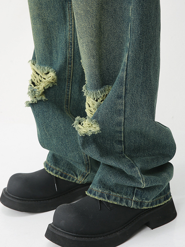 Lose Vintage-Jeans für Herren mit Rissen-2