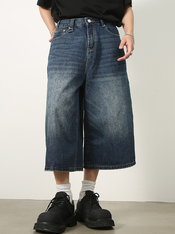 Übergroße, verkürzte Distressed-Jeans für Herren-3