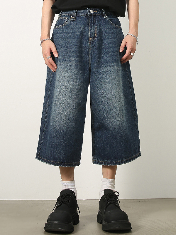 Übergroße, verkürzte Distressed-Jeans für Herren-2