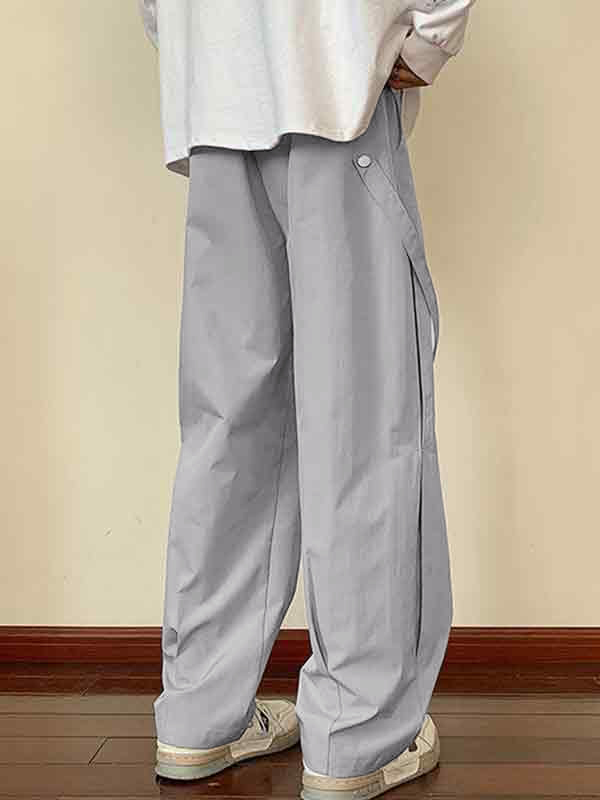 Dünne Herrenhose mit Kordelzug und weitem Bein-3