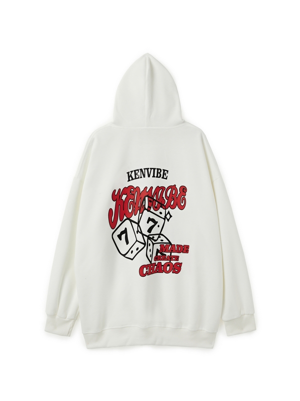 Übergroßer Kapuzenpullover für Herren mit Beflockungsdruck-3