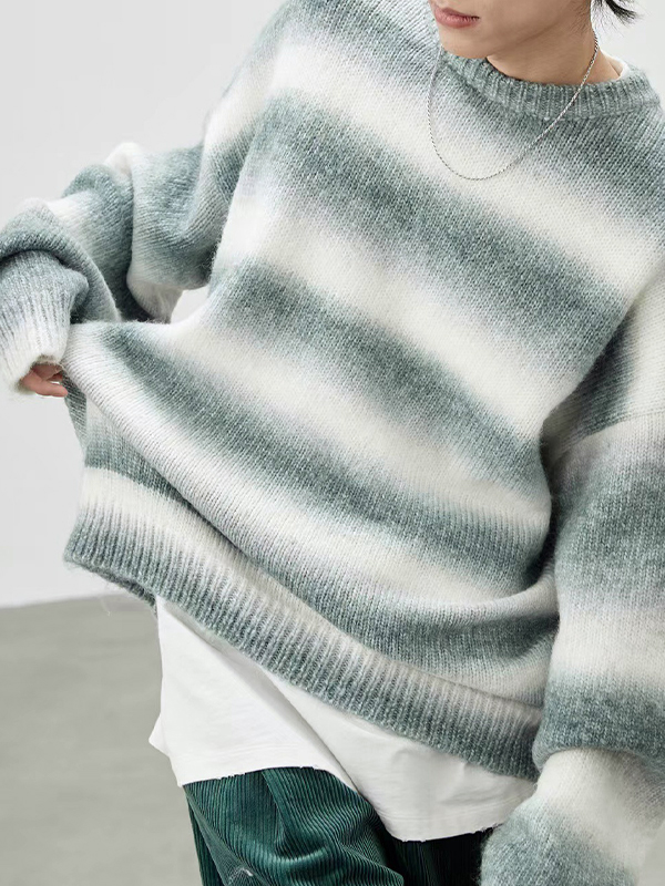 Lockerer Herrenpullover mit Ombre-Streifen-1