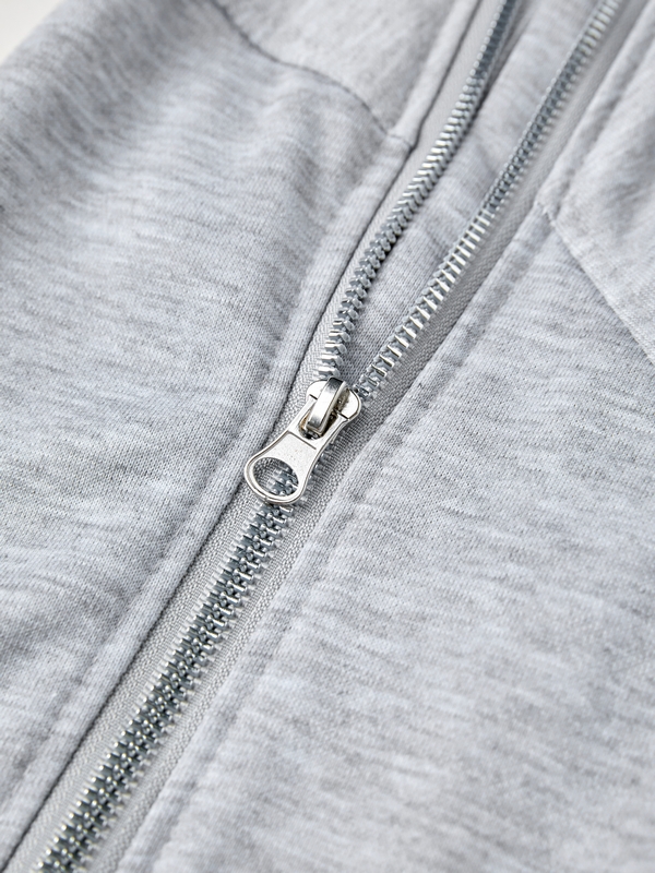 Einfarbiges Herren-Sweatshirt mit doppeltem Reißverschluss-4