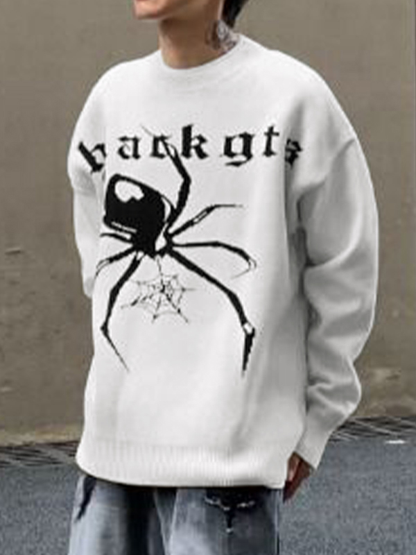 Herrenpullover mit Spinnenmuster-1