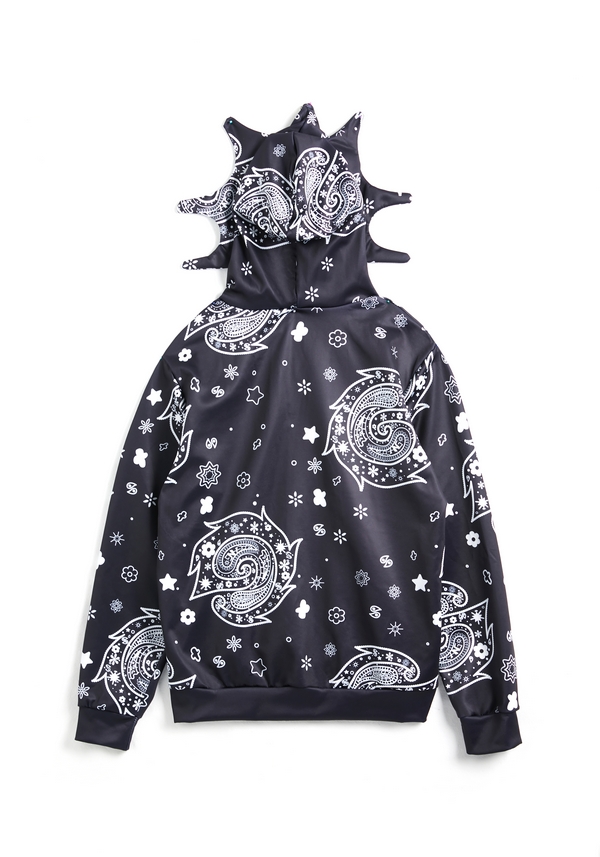 Übergroßer Allover-Print-Hoodie für Herren-1