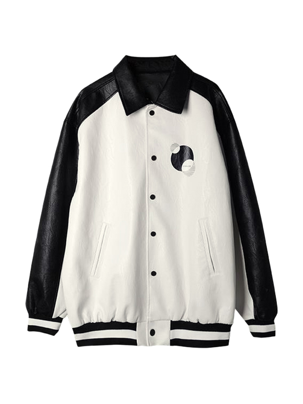 Herren-Motorradjacke aus Hip-Pop-Splice-Leder-3