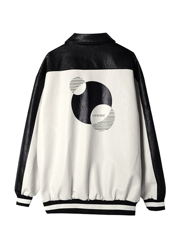 Herren-Motorradjacke aus Hip-Pop-Splice-Leder-4