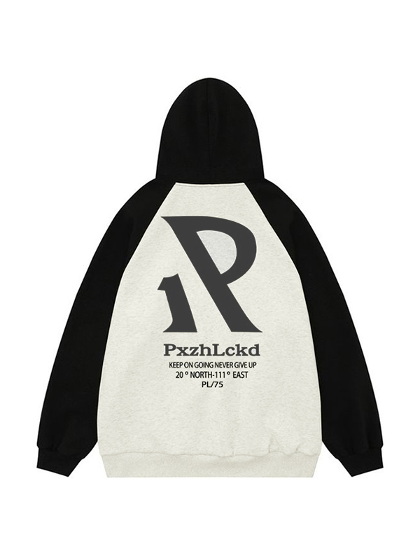 Übergroßer Raglan-Kapuzenpullover mit Buchstaben-Print für Herren-3