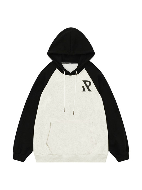 Übergroßer Raglan-Kapuzenpullover mit Buchstaben-Print für Herren-2