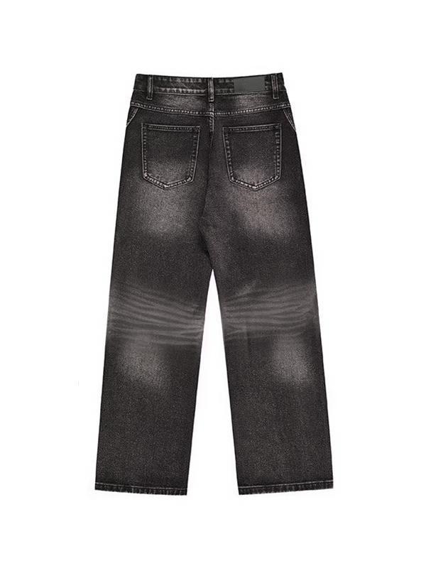 Lockere Jeans mit Street Water Ripple-Print für Herren-5
