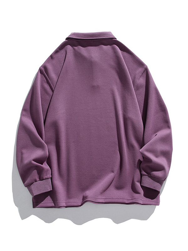 Solides Herren-Sweatshirt mit Reverskragen-1