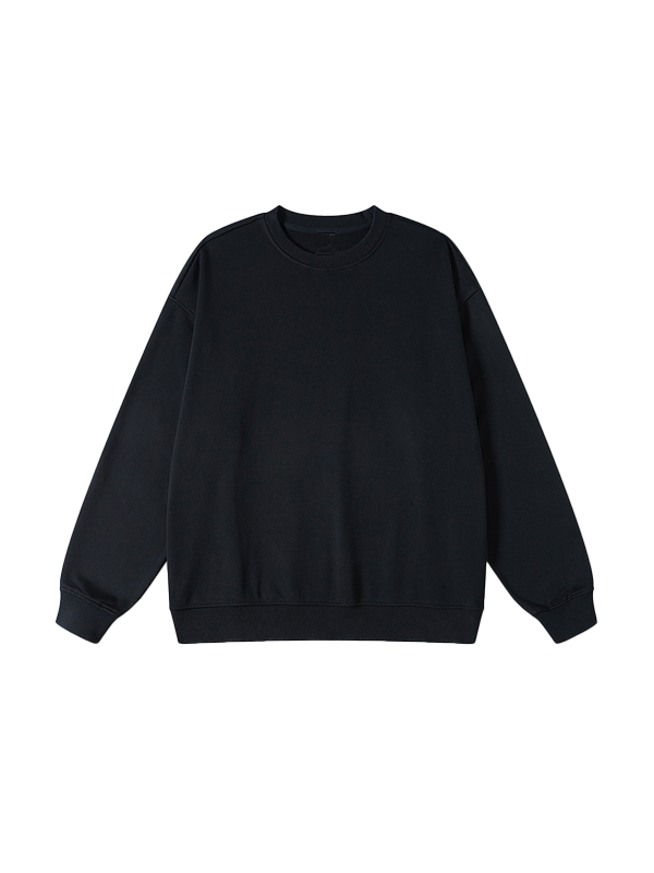 Einfarbiges Herren-Sweatshirt mit Rundhalsausschnitt-2