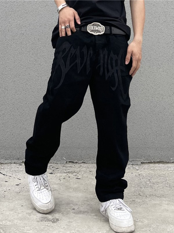 Gewaschene Revenge-Jeans mit geradem Bein für Herren-1