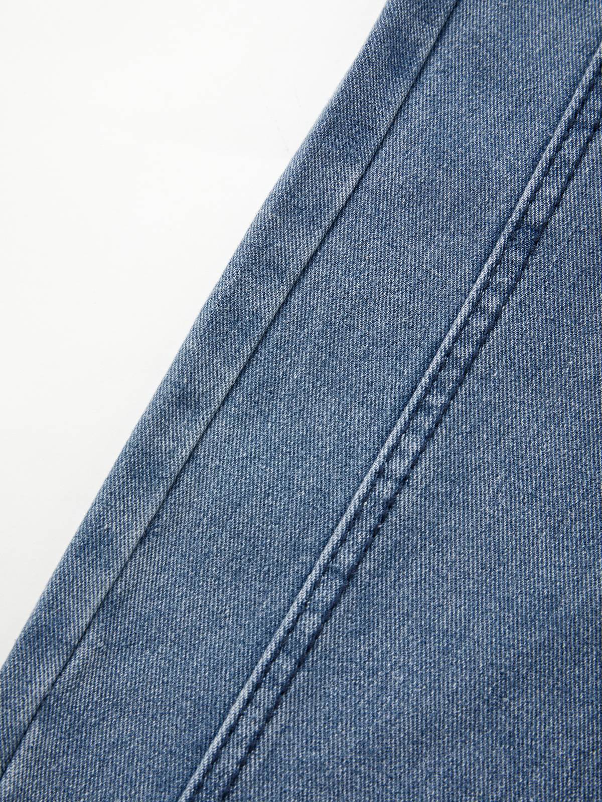 Herren Vintage Washed Loose Jeans-7