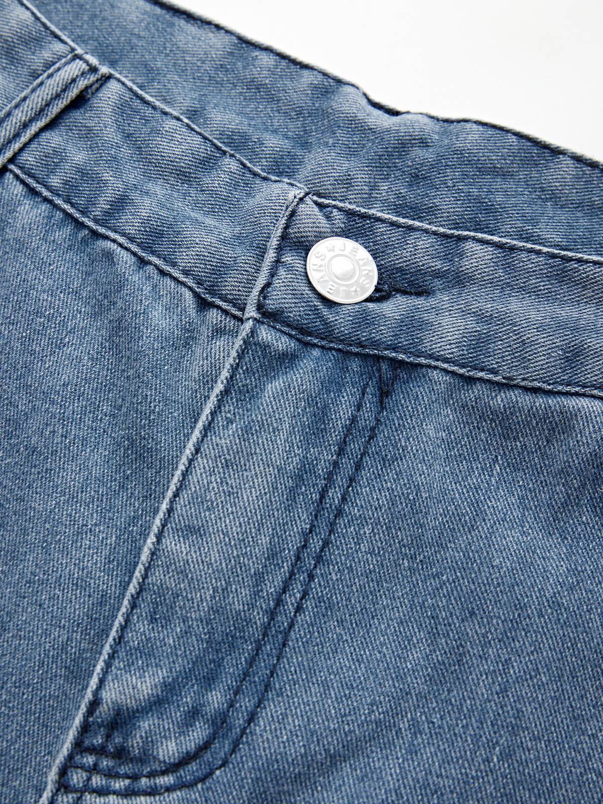 Herren Vintage Washed Loose Jeans-8