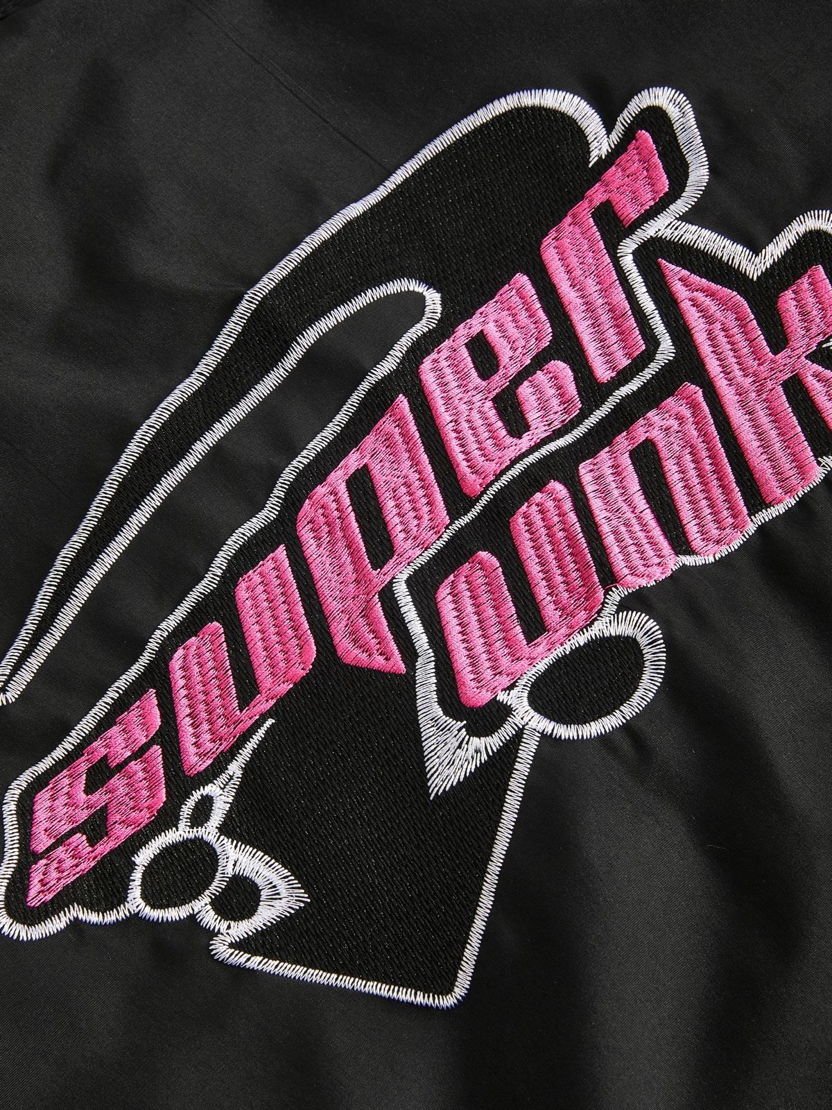 Vintage bestickte Button-Down-Motorrad-Varsity-Jacke-8