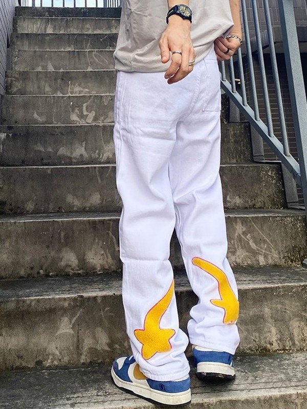 Lose Jeans mit Frottee-Stickerei für Herren-3