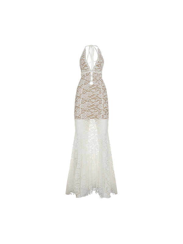 Maxikleid aus durchbrochener Spitze-2