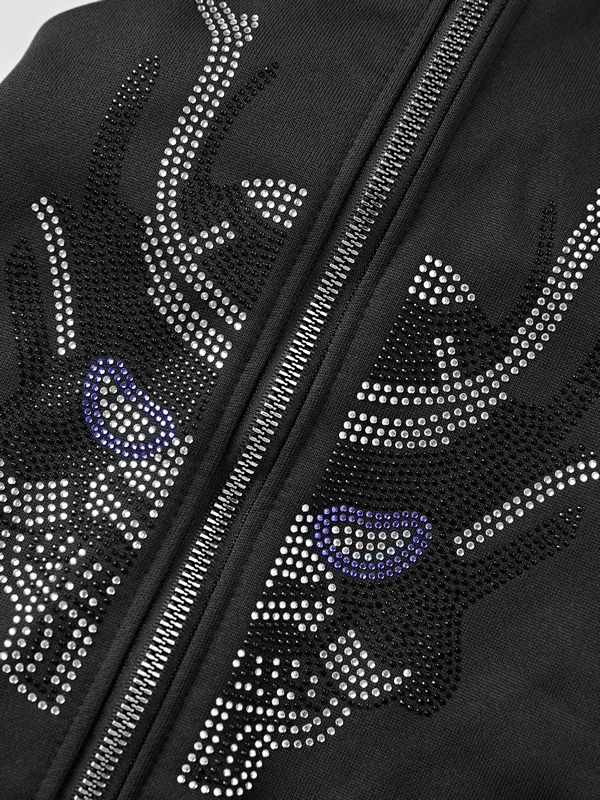 Übergroßer Herren-Hoodie mit Strass-Print-3