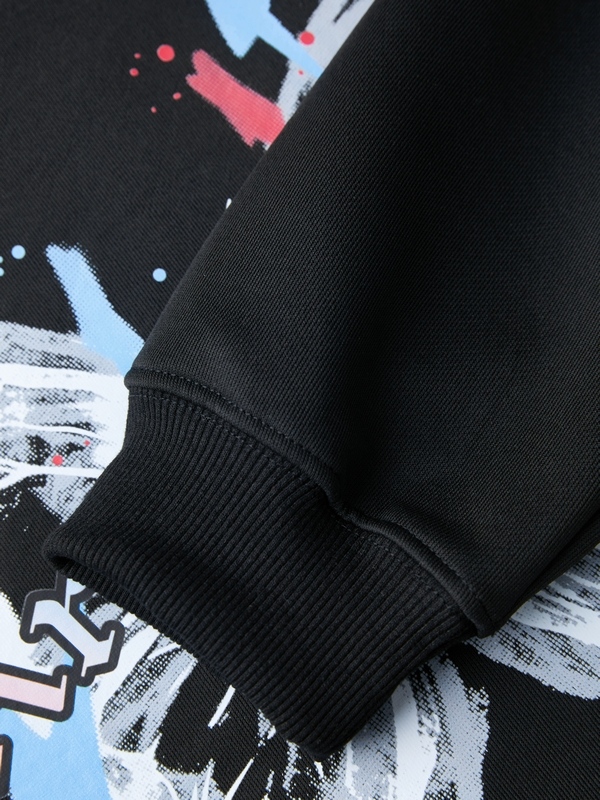 Übergroßer Street-Hoodie für Herren mit buntem Stern-Schmetterlings-Aufdruck-5