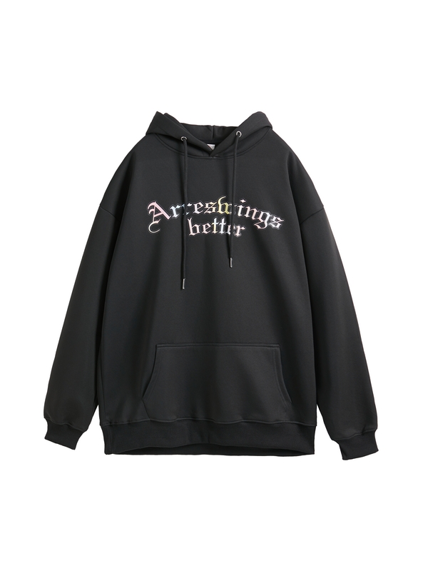 Übergroßer Street-Hoodie für Herren mit buntem Stern-Schmetterlings-Aufdruck-3