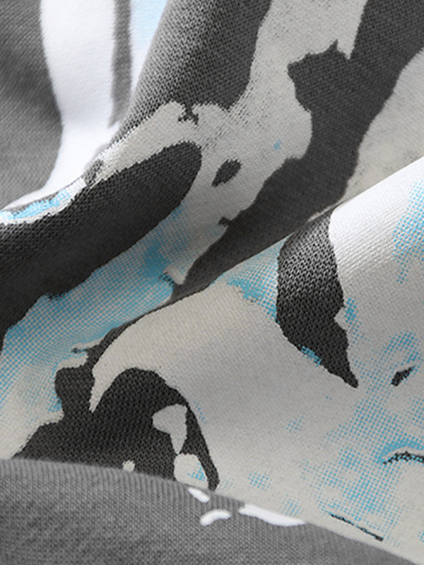 Übergroßer Kapuzenpullover für Herren mit Graffiti-Splash-Ink-Print-1