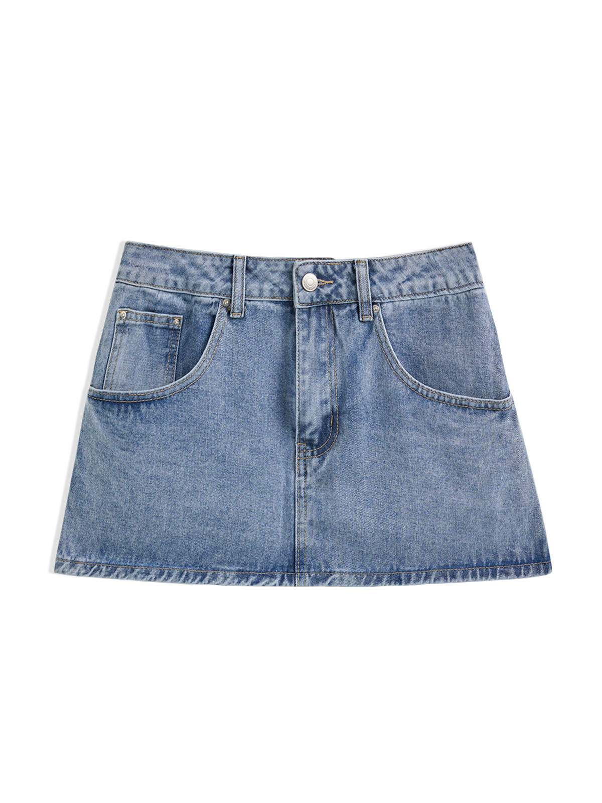Vintage Blaue Micro Denim Röcke-6