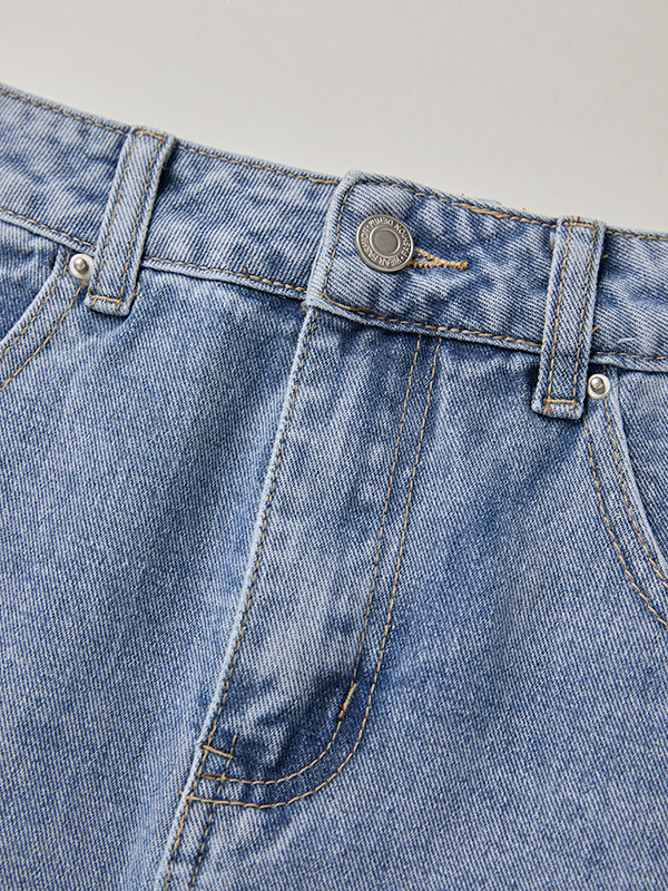 Vintage Blaue Micro Denim Röcke-8