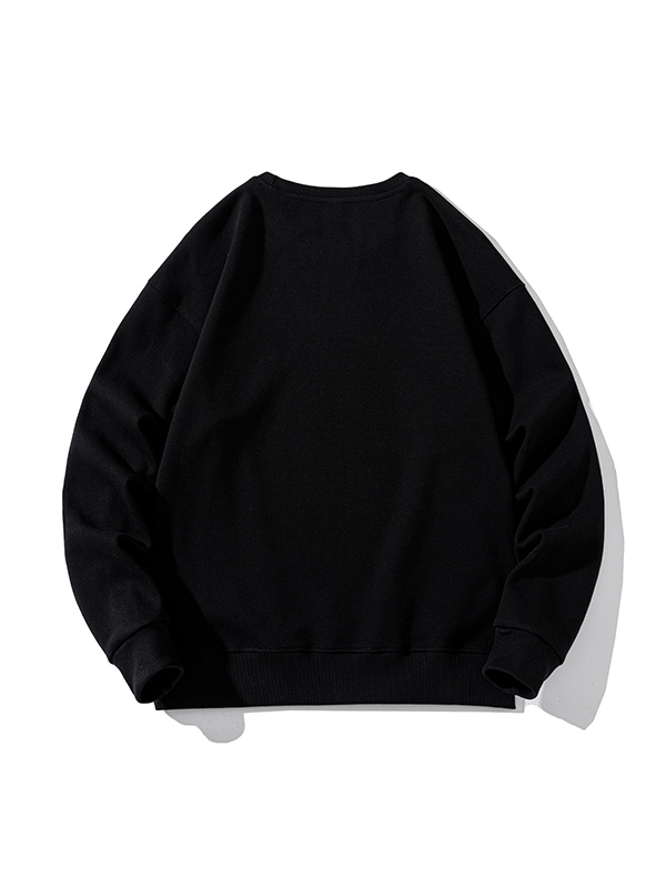 Einfarbiges Herren-Sweatshirt mit Rundhalsausschnitt aus reiner Baumwolle-1
