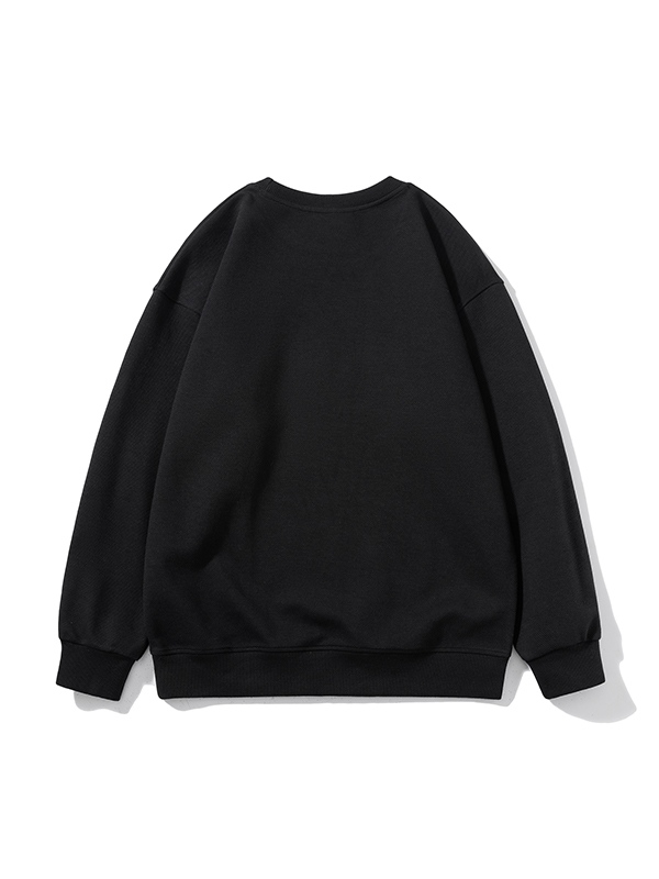 Herren-Sweatshirt aus einfarbigem Twill mit Rundhalsausschnitt-1