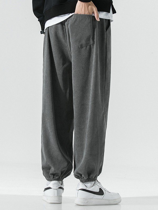 Lockere, lässige Joggerhose aus Cord für Herren-3