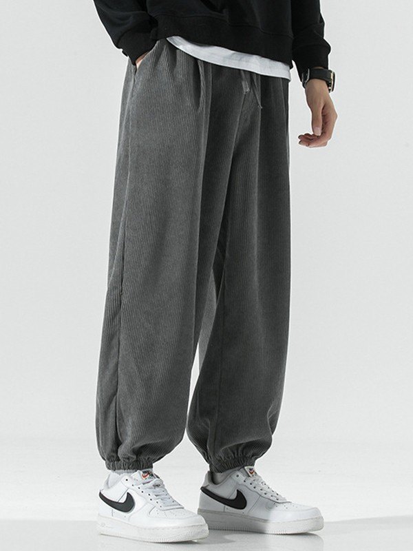 Lockere, lässige Joggerhose aus Cord für Herren-1