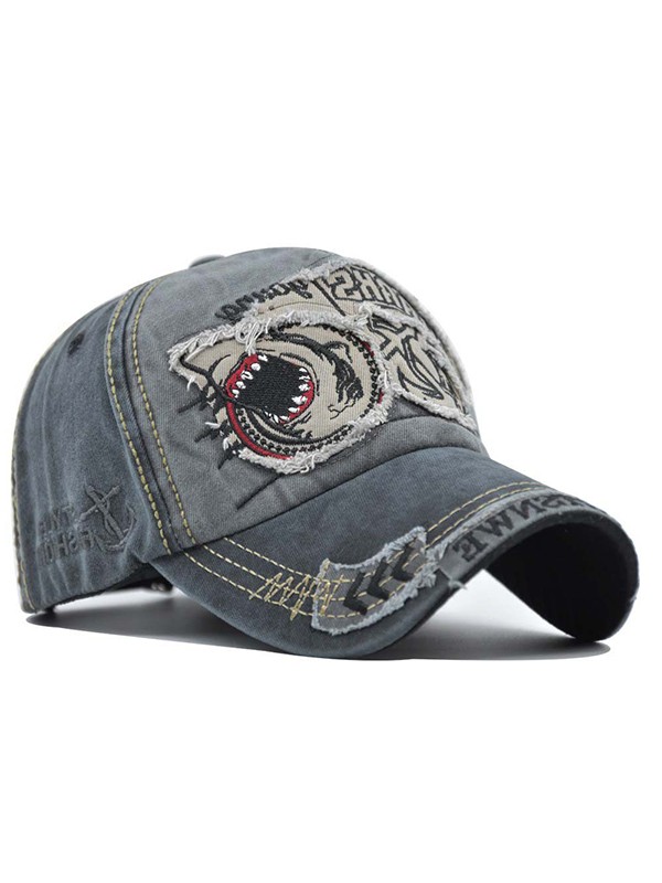Vintage Shark bestickte Distressed Baseball Cap-1