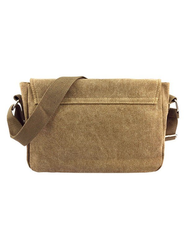 Canvas Khaki Cartoon Umhängetasche-3