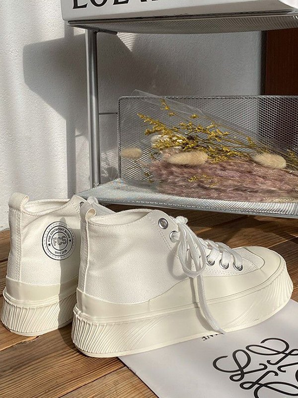 High-Top-Sneaker mit kontrastierender Sohle-4