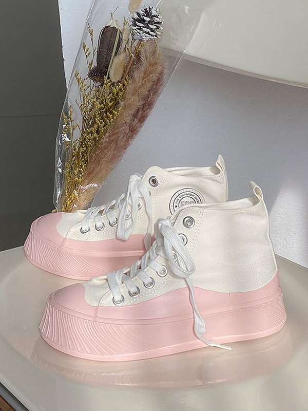 High-Top-Sneaker mit kontrastierender Sohle-2