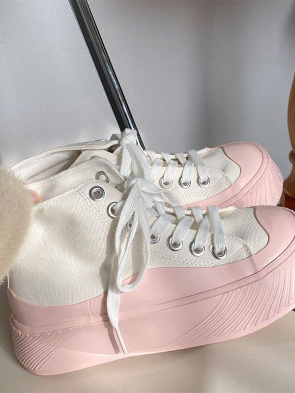 High-Top-Sneaker mit kontrastierender Sohle-1