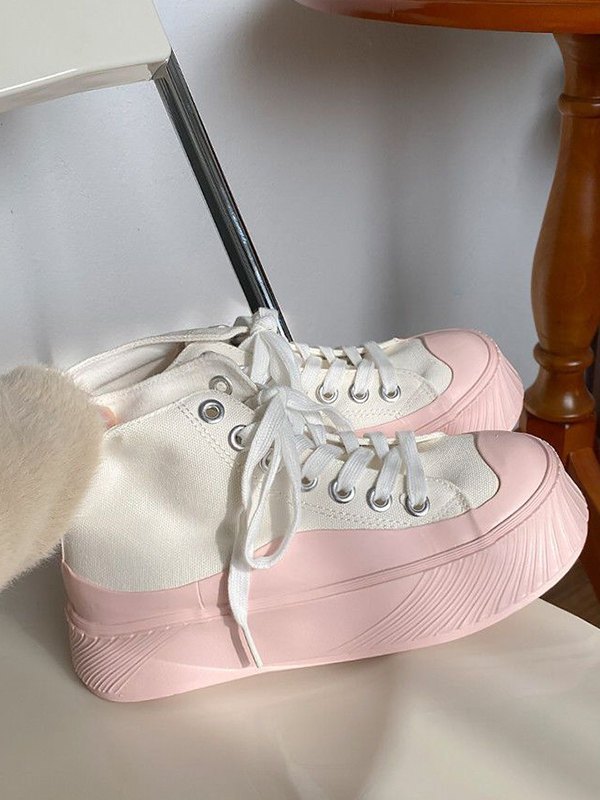 High-Top-Sneaker mit kontrastierender Sohle-4