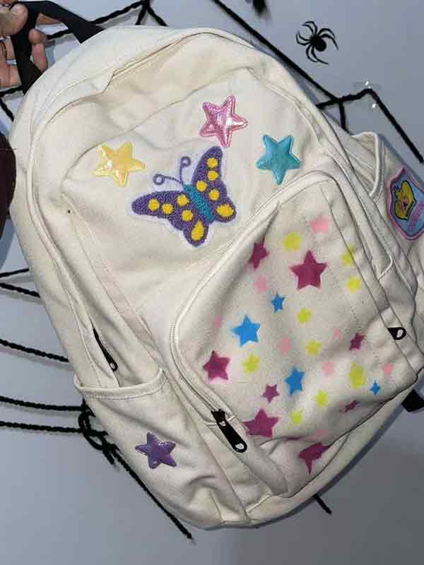 Wasserdichter Rucksack mit großem Fassungsvermögen und farbenfrohem Sternendekor-2