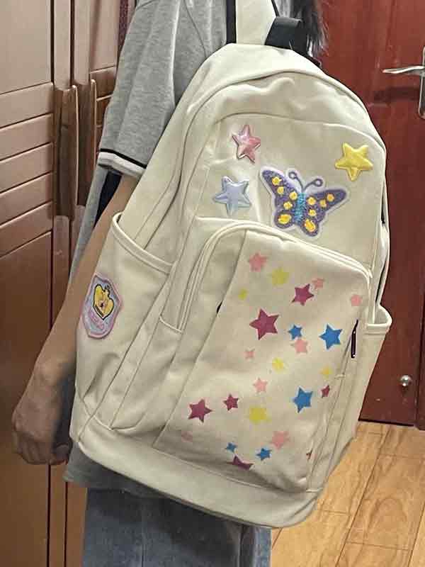 Wasserdichter Rucksack mit großem Fassungsvermögen und farbenfrohem Sternendekor-3