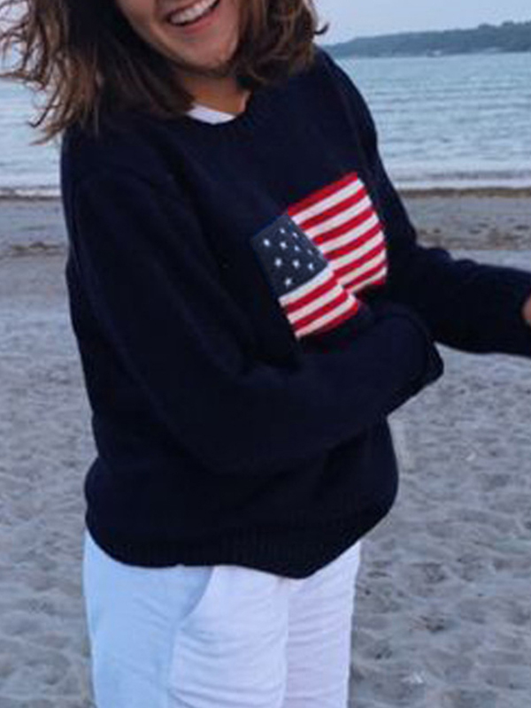 Jacquard-Pullover mit Flaggenmuster-2