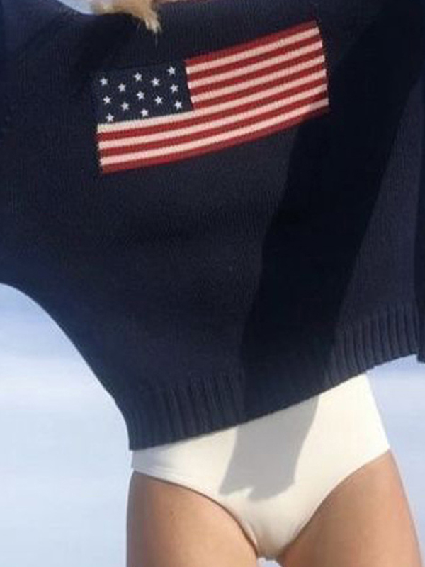 Jacquard-Pullover mit Flaggenmuster-1